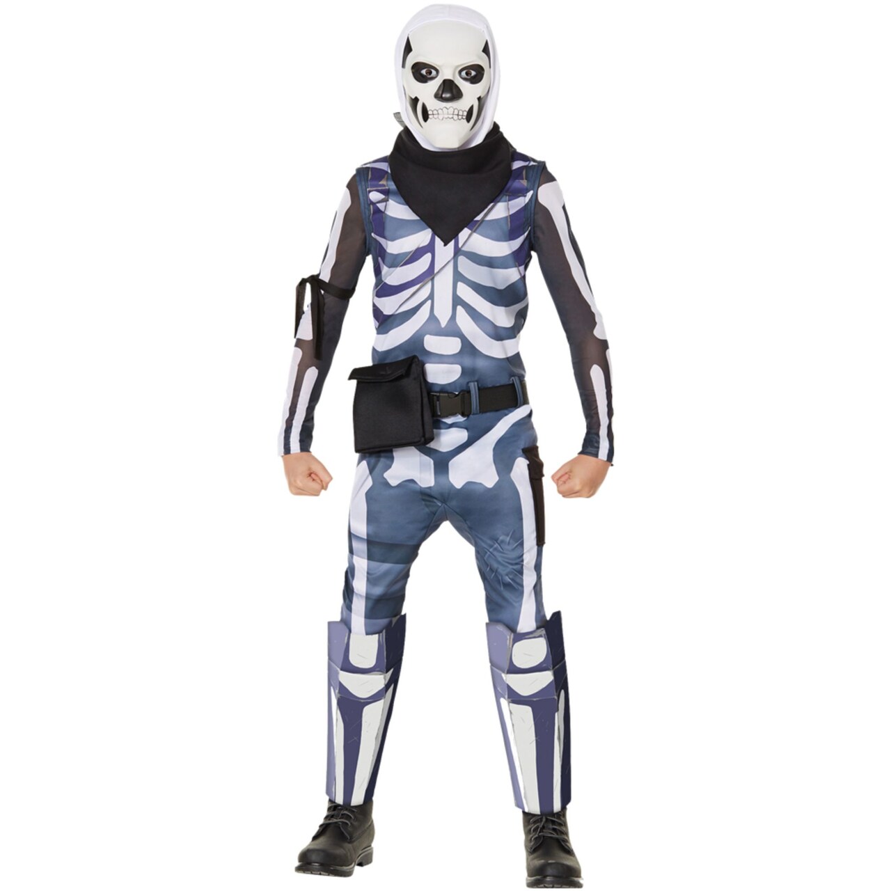 The Costume Center Black and White Fortnite Skeleton Trooper Unisex Child Halloween Costume - Medium